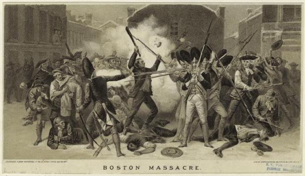 1770 1773 Boston Massacre March 5, 1770 The situation in Boston grew more tense by the day. Local skirmishes between townspeople and British soldiers (Redcoats) increased.