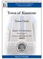 Town of Kiantone. Town Clerk. Report of Examination. Thomas P. DiNapoli. Period Covered: January 1, 2013 August 1, M-273