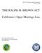 THE RALPH M. BROWN ACT