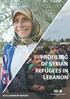 PROFILING OF SYRIAN REFUGEES IN LEBANON 2015 SUMMARY REPORT