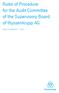 Rules of Procedure for the Audit Committee of the Supervisory Board of thyssenkrupp AG. Vesion of September 7, 2016