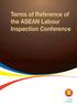 Terms of Reference of the ASEAN Labour Inspection Conference