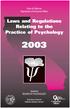 Laws and Regulations Relating to the Practice of Psychology