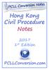 Hong Kong Civil Procedure Notes