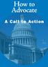 How to Advocate. A Call to Action