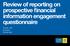 Review of reporting on prospective financial information engagement questionnaire