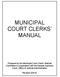MUNICIPAL COURT CLERKS MANUAL