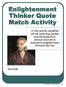 Enlightenment Thinker Quote Match Activity