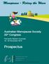 Australian Menopause Society 20 th Congress. Fremantle Western Australia November Prospectus