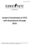 Jordan's Constitution of 1952 with Amendments through 2016