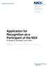 Application for Recognition as a Participant of the NSX (if already a Participant of the ASX)