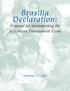 Brasilia Declaration: Proposal for Implementing the Millennium Development Goals