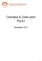 CONCERNS & COMPLAINTS POLICY. November 2017