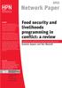 Network Paper. Food security and livelihoods programming in conflict: a review. Susanne Jaspars and Dan Maxwell. In brief. Number 65 March 2009