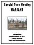 November 20, 2017 Special Town Meeting Page - 1 TABLE OF CONTENTS