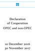 Declaration of Cooperation. OPEC and non-opec