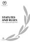 STATUTES AND RULES Texts valid as from April 2017