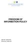 FREEDOM OF INFORMATION POLICY