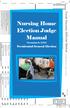Nursing Home Election Judge Manual