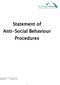 Statement of Anti-Social Behaviour Procedures
