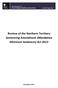 Review of the Northern Territory Sentencing Amendment (Mandatory Minimum Sentences) Act 2013