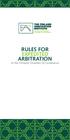 RULES FOR EXPEDITED ARBITRATION. of the Finland Chamber of Commerce