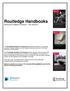 Routledge Handbooks Spring 2014 Dawson Promotion - 15% Discount
