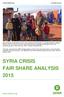 SYRIA CRISIS FAIR SHARE ANALYSIS 2015