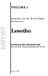 VOLUME 1 Lesotho INTEGRATED FRAMEWORK