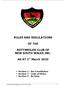 RULES AND REGULATIONS OF THE ROTTWEILER CLUB OF NEW SOUTH WALES INC.