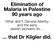 Elimination of Malaria in Palestine 90 years ago