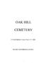 OAK HILL CEMETERY RULES AND REGULATIONS. 140 North Highland Avenue, Nyack, NY 10960