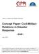 Concept Paper: Civil-Military Relations in Disaster Response