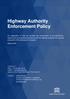 Highway Authority Enforcement Policy