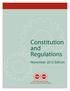 Constitution and Regulations. November 2012 Edition