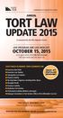 ANNUAL UPDATE Co-sponsored by the CBA Litigation Section LIVE PROGRAM AND LIVE WEBCAST: