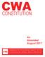 CWA CONSTITUTION AS AMENDED AUGUST 2017