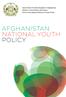 AFGHANISTAN NATIONAL YOUTH POLICY