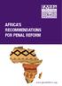 Africa s recommendations for penal reform