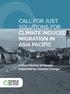 CALL FOR JUST SOLUTIONS FOR CLIMATE INDUCED MIGRATION IN ASIA PACIFIC