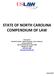 STATE OF NORTH CAROLINA COMPENDIUM OF LAW