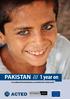 PAKISTAN /// 1 year on. A combined humanitarian commitment: what next?