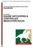 AUSTRALIAN ENDURANCE RIDERS ASSOCIATION INC. RULEBOOK SECTION FIVE EQUINE ANTI-DOPING & CONTROLLED MEDICATION RULES