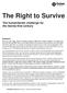 The Right to Survive. The humanitarian challenge for the twenty-first century. Summary