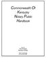 Commonwealth Of Kentucky Notary Public Handbook