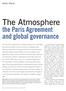 The Atmosphere. the Paris Agreement and global governance. Adrian Macey