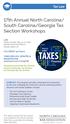 17th Annual North Carolina/ South Carolina/Georgia Tax Section Workshops