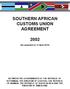 SOUTHERN AFRICAN CUSTOMS UNION AGREEMENT