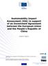Sustainability Impact Assessment (SIA) in support of an Investment Agreement between the European Union and the People's Republic of China