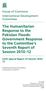 The Humanitarian Response to the Pakistan Floods: Government Response to the Committee's Seventh Report of Session